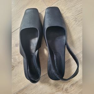 St. Agni square toed slingback mules